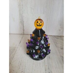 Mini Halloween AS IS black pumpkin tree decor purple